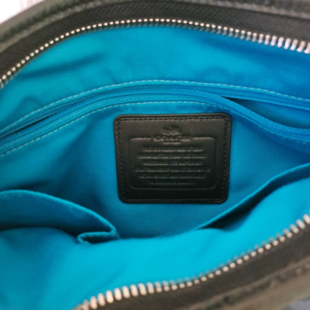 Coach Gray and Blue Leather Crossbody - Picture 4 of 4